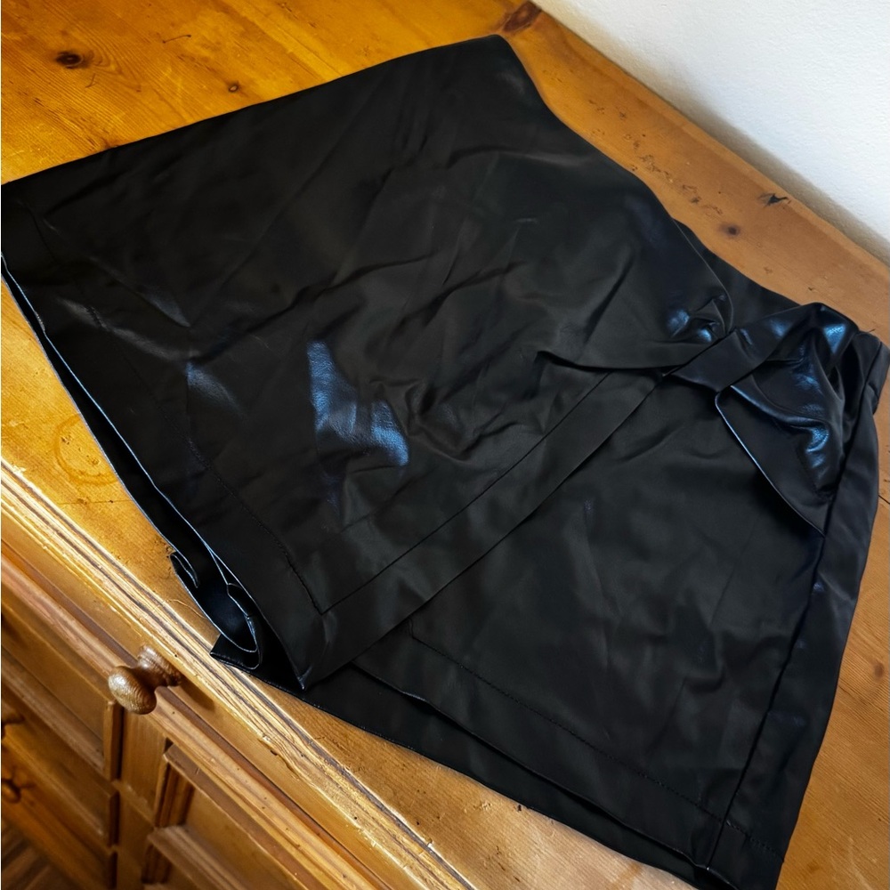 Leather Black Women's Skort
